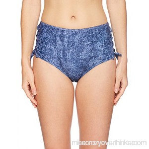 GUESS Women's Blue Denim High Waist Culotte Bikini Bottom Blue Denim B075H492JH